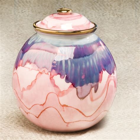 Corona Ceramic Cremation Urn with 22K Gold Glaze