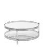 Hatta Round Glass Coffee Table - Glass/Chrome | OKA