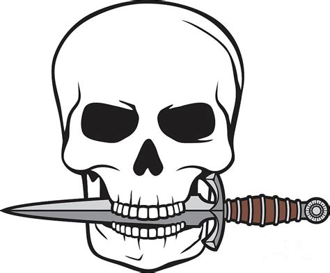 Skull and knife Digital Art by Ivanka Nikitovic - Pixels