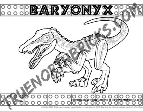 Baryonyx Coloring Page Inspired by LEGO - True North Bricks | Coloring pages, Lego coloring ...