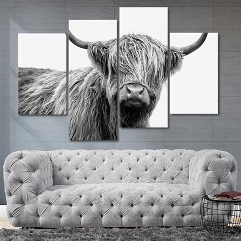 Scottish Highland Cow Canvas Set Wall Art l by Stunning Canvas Prints