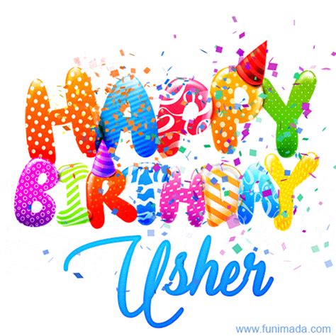 Happy Birthday Usher - Creative Personalized GIF With Name | Funimada.com