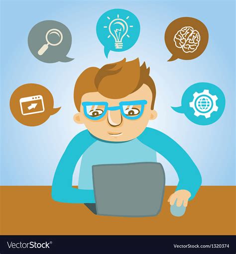 Cartoon programmer Royalty Free Vector Image - VectorStock