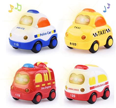 Push and Go Cars with Lights and Sounds for Toddler Inertia Friction ...