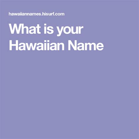 What is your Hawaiian Name | Hawaiian names, Hawaiian baby, Hawaiian