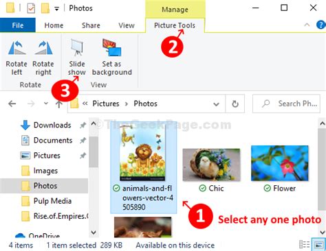 How to Play Picture Slideshow in Windows 10 from a folder