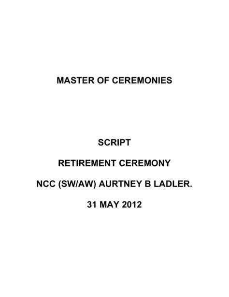 master of ceremonies