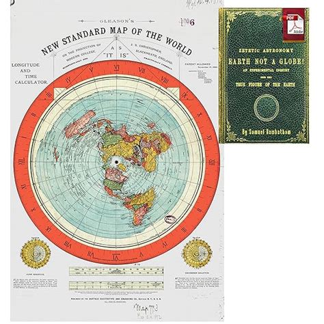 Flat Earth Map - Gleason's Standard Map of The World - Large 24" x 36 ...