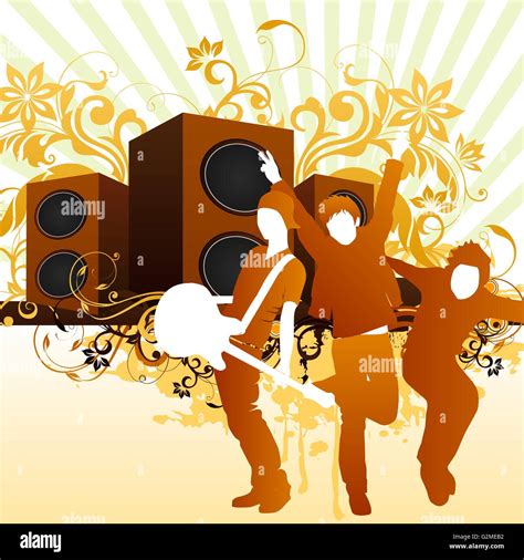 Men dancing with large speakers on background Stock Photo - Alamy