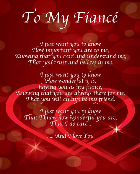 To My Fiance Poem Birthday Christmas Valentines Day Gift Present ...