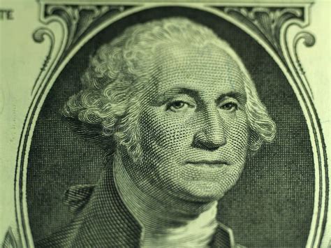 Close-up of George Washington Portrait on One Dollar Bill Stock Photo ...