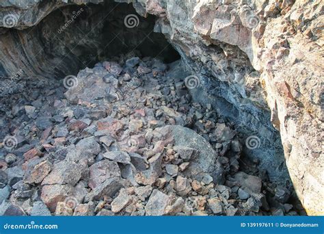 Indian Tunnel Cave in Craters of the Moon National Monument, Idaho, USA Stock Image - Image of ...