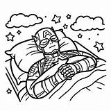 Sleeping Captain America coloring Page  Download Print Or Color sketch template