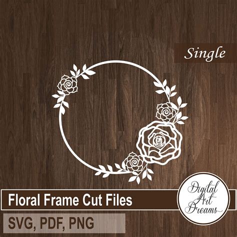 Round Floral Frame SVG File Floral Paper Cut SVG for - Etsy