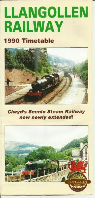 LLANGOLLEN RAILWAY - 1990 Timetable Leaflet £1.20 - PicClick UK