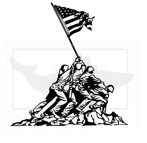 Raising the Flag on Iwo Jima Digital File Download SVG PNG JPG DXF_ - Etsy