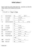 Initial Letters Puzzle (Ditloids) | Teaching Resources