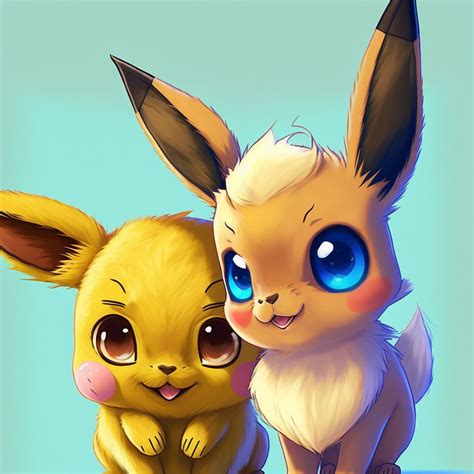 Adorable Eevee and Pikachu Wallpaper