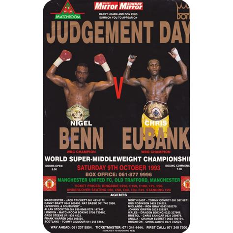 NIGEL BENN VS CHRIS EUBANK 2 (FIGHT POSTER) FRIDGE MAGNET