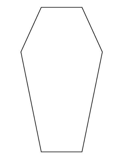 Coffin pattern. Use the printable outline for crafts, creating stencils, scrapbooking, and more ...