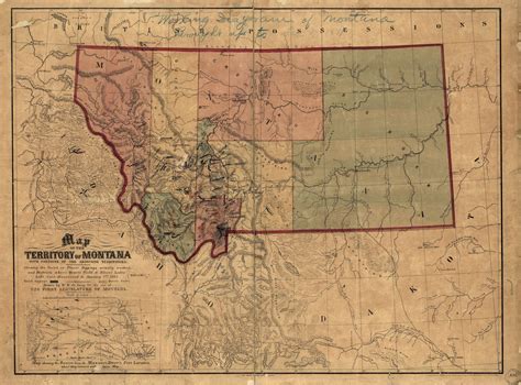 1865 Map of the Territory of Montana #1860s | Old map, Panoramic map, Wall maps