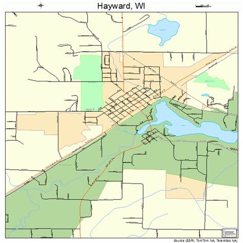 Hayward Wisconsin Street Map 5533450