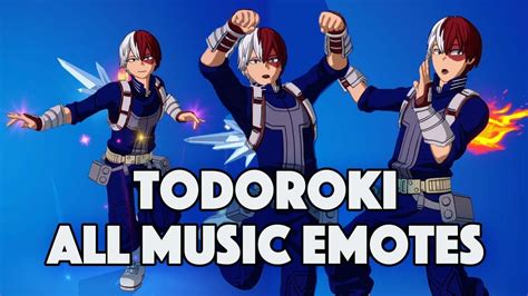 Shoto Todoroki Dances All Music Emotes That we Have - FORTNITE - My Hero Academia - YouTube