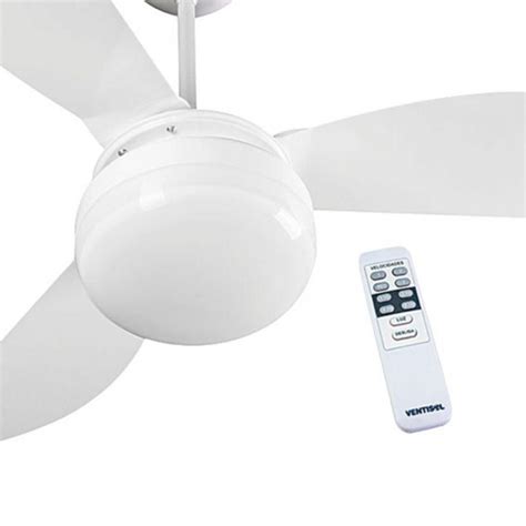 Ventilador de Teto Ventisol Fenix Premium Branco 3 velocidades com Controle Remoto 127V ...