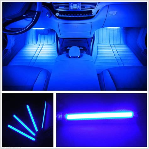 Panniuzhe - Kit di 4 strisce luminose a LED d’atmosfera, decorazioni per interni dell’auto ...