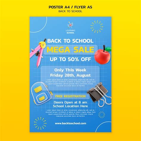 Free PSD | Back to school poster template