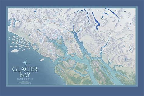 Map of Glacier Bay - Photoshop illustration