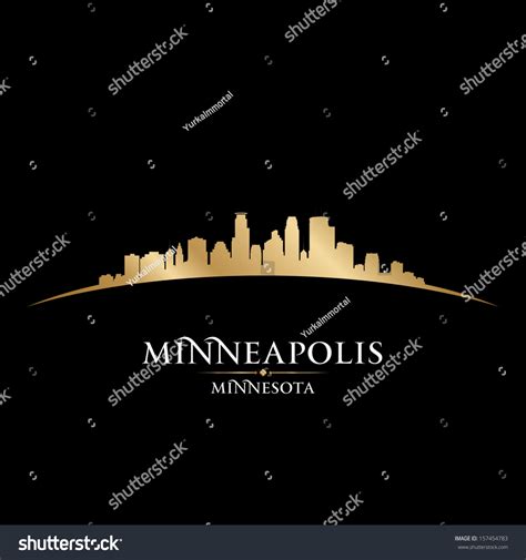 Minneapolis Minnesota City Skyline Silhouette. Vector Illustration ...