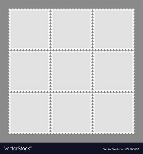 Blank postage stamps template Royalty Free Vector Image