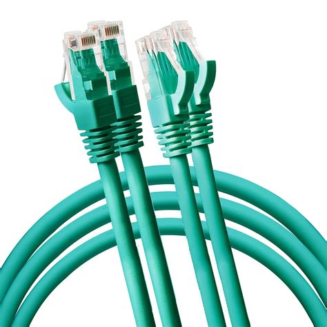 2 PACK Cat6 RJ45 Fast Ethernet Network Cable - 5 Feet Green - connects ...