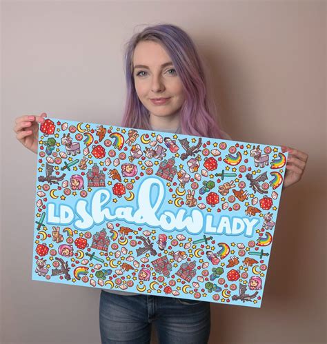 LDShadowLady x Enfu Blue Poster | Ldshadowlady, Youtuber merch, Pink ...