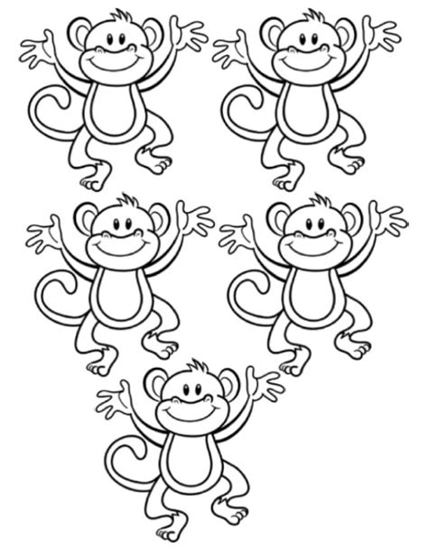 5 Little Monkeys Coloring Page