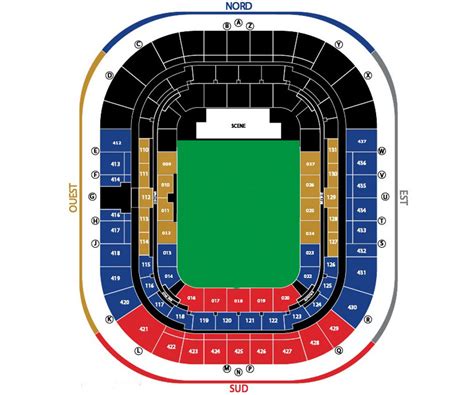 Plan du Parc OL Lyon - Concert Coldplay 8 juin 2017