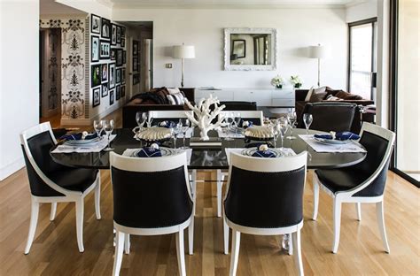 Black and White Chairs - Eclectic - dining room - Janet Rice Interiors
