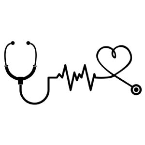 Black Nurse Stethoscope Heartbeat SVG Cut File | PremiumSVG