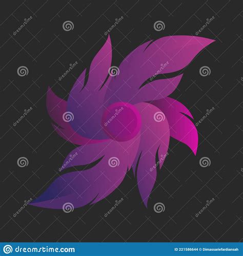 Purple Circular Feather Unique Logo Flower Vector Stock Vector - Illustration of feather ...