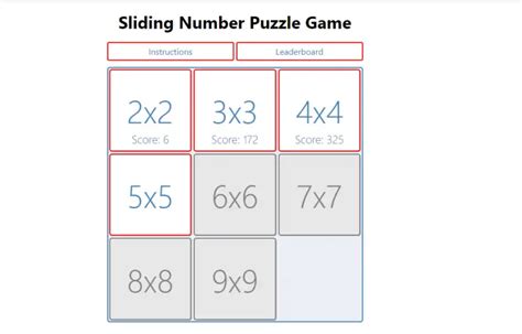 Sliding Number Puzzle Game using JavaScript with Source Code | SourceCodester