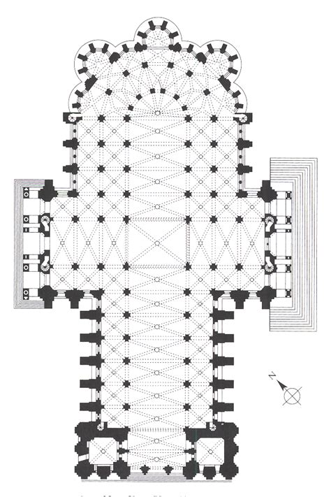 034-HIGH GOTHIC, France - Plan, Chartres Cathedral, 1194-1250. The ...