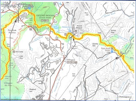 Killington Hiking Trail Map - ToursMaps.com