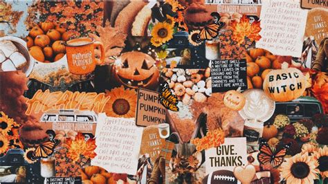 Fall/Autumn Aesthetic Collage Dasktop/MacBook Wallpaper/Background ...