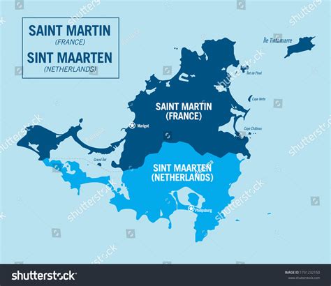 Saint Martin Island France Sint Maarten Stock Vector (Royalty Free) 1731232150 | Shutterstock