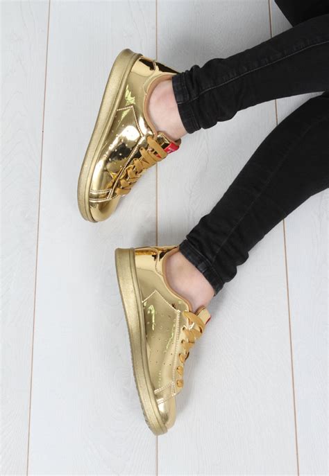 Womens High Fashion Gold Sneakers High Chic Party Trainers - Etsy