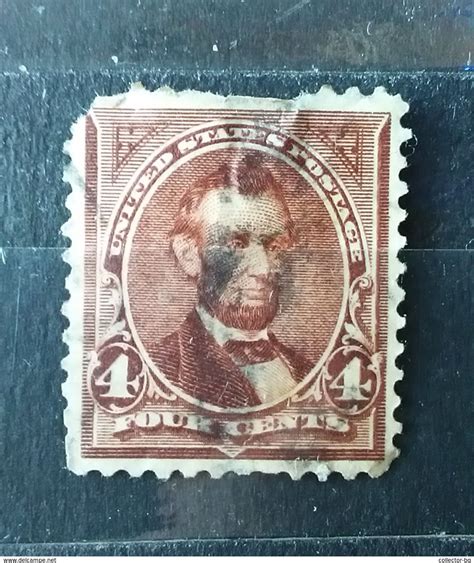 RARE LINCOLN USA 1894, 4 FOUR cent VINTAGE STAMP TIMBRE " | For sale on Delcampe" | Vintage ...