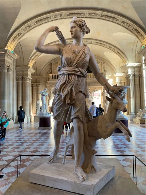 Artemis, goddess of the hunt, known as the "Diana of Versailles" (Greek ...