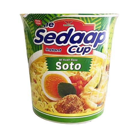 Wings Food Mie Sedaap Instant Cup - Soto Flavor 2.72oz (81g) Front Hot Spicy, Sweet And Spicy ...