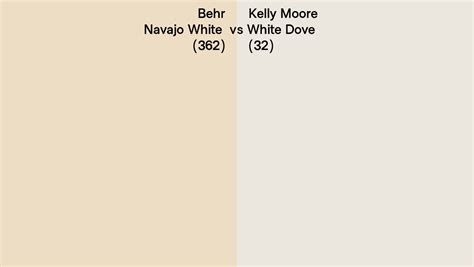 Behr Navajo White (362) vs Kelly Moore White Dove (32) side by side ...